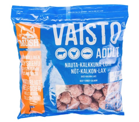 Mush Vaisto med Okse Kalkun Laks - Blå