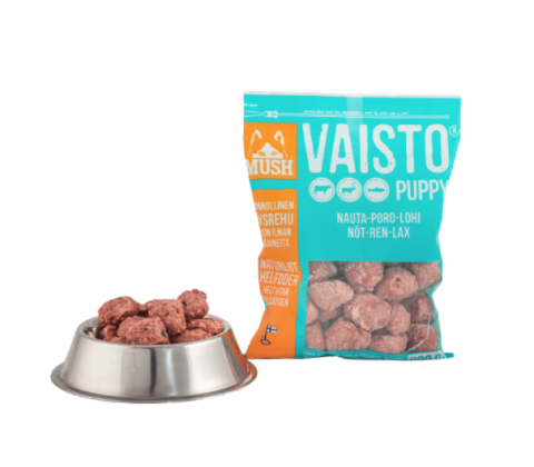 Mush Vaisto Puppy Okse Ren Laks Isblå 800 gram