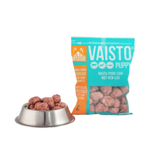 Mush Vaisto Puppy Okse Ren Laks Isblå 800 gram