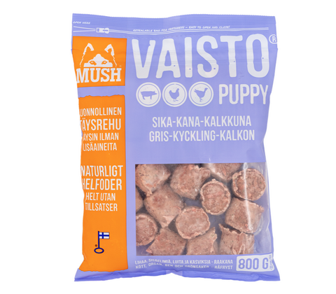 MUSH Vaisto Puppy  med Gris Kalkun Kylling  - Lyslilla 