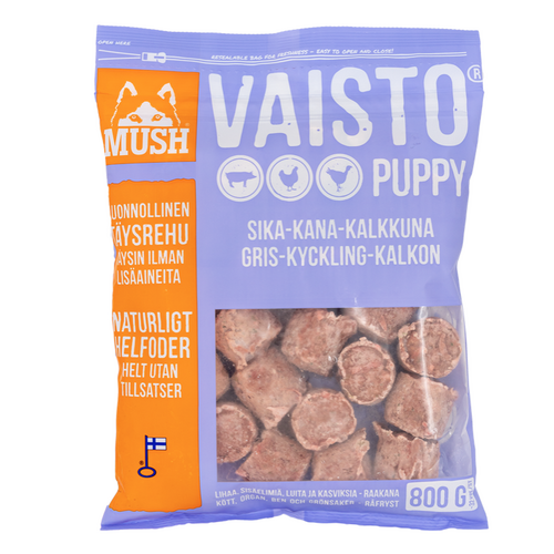 MUSH Vaisto Puppy  med Gris Kalkun Kylling  - Lyslilla 