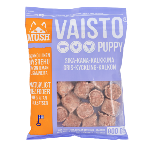 MUSH Vaisto Puppy  med Gris Kalkun Kylling  - Lyslilla 