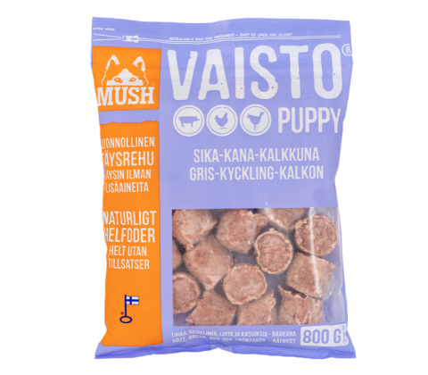 MUSH Vaisto Puppy  med Gris Kalkun Kylling  - Lyslilla 