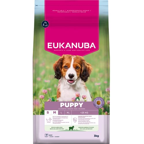 Eukanuba Puppy Small/Medium lam og ris 3kg