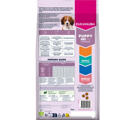 Eukanuba Puppy Small/Medium lam og ris 3kg