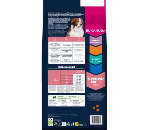 Eukanuba Senior Small & Medium Breed  Lam/Ris 12 kg