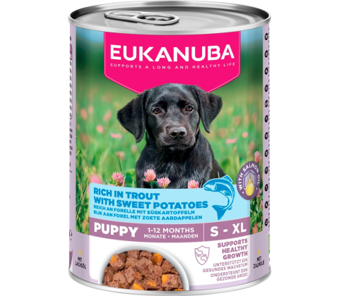 Eukanuba Puppy hundevådfoder, ørred med sødkartoffel