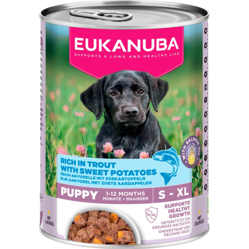 Eukanuba Puppy hundevådfoder, ørred med sødkartoffel