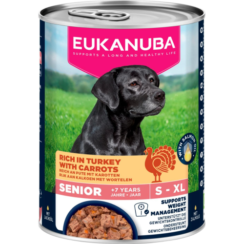 Eukanuba Senior hundevådfoder, kalkun med gulerødder