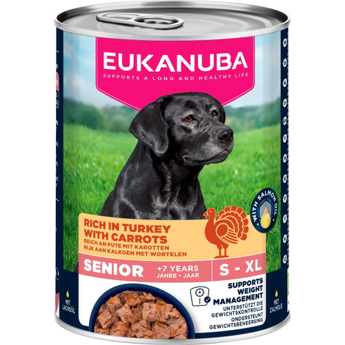 Eukanuba Senior hundevådfoder, kalkun med gulerødder