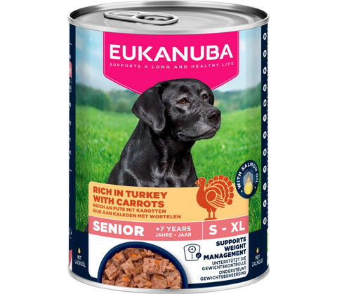 Eukanuba Senior hundevådfoder, kalkun med gulerødder