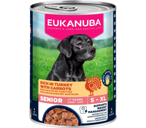 Eukanuba Senior hundevådfoder, kalkun med gulerødder