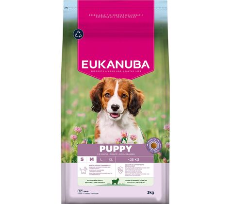 Eukanuba Puppy Small/Medium lam og ris 3kg
