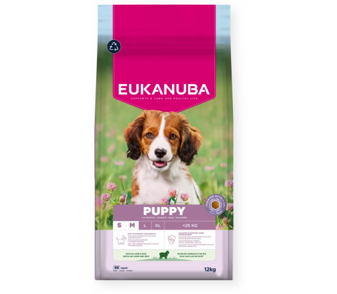 Eukanuba puppy small&medium lam og ris 12kg