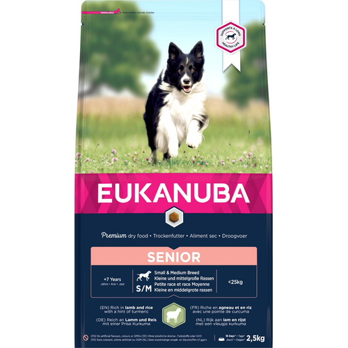 Eukanuba Senior Small & Medium Breed Lam/Ris 