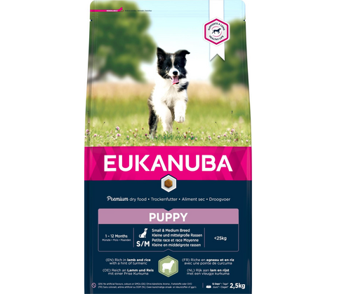 Eukanuba Puppy Small/Medium lam og ris 
