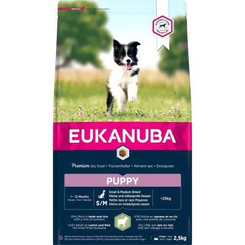 Euk Puppy Small/Medium lam og ris 2,5 kg