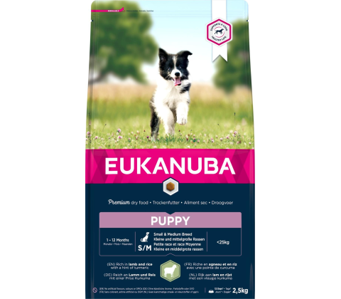 Euk Puppy Small/Medium lam og ris 2,5 kg