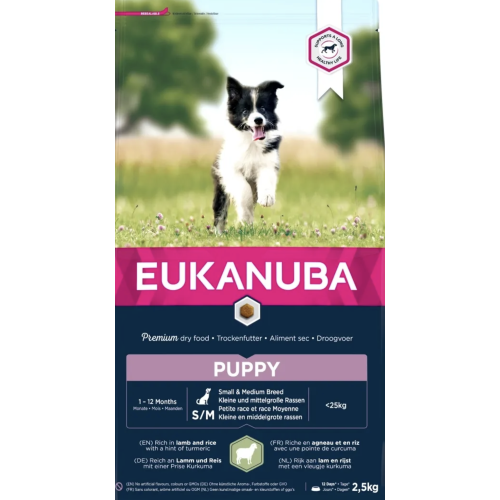 Euk Puppy Small/Medium lam og ris 2,5 kg