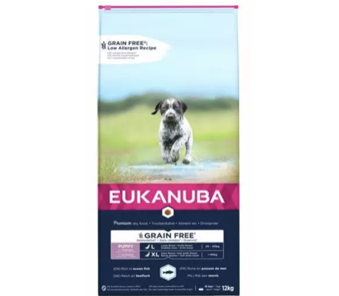 Euk Puppy & Junior Large Grainfree Ocean Fish 12KG