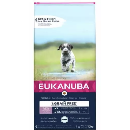 Euk Puppy & Junior Large Grainfree Ocean Fish 12KG