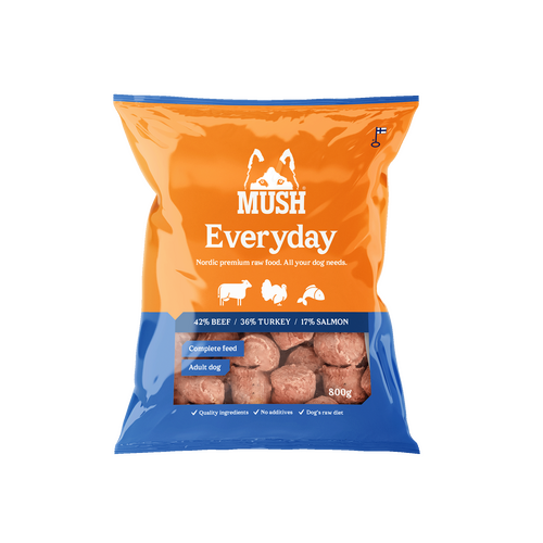 Mush Vaisto med Okse Kalkun Laks - Blå