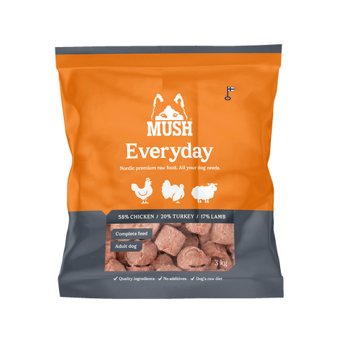 MUSH Everyday med Kalkun, Kylling og  Lam - Grå 
