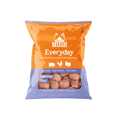 MUSH Everyday Puppy  med Gris Kalkun Kylling  - Lyslilla 
