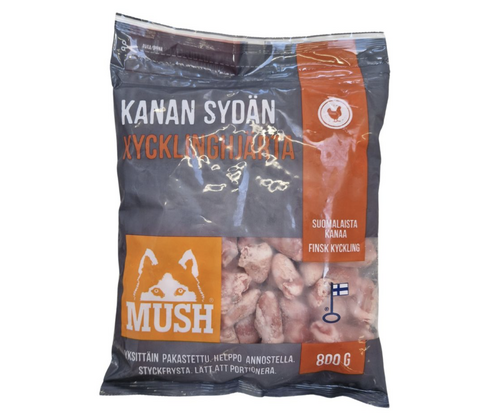 MUSH Basic kyllingehjerter hele 800 gram