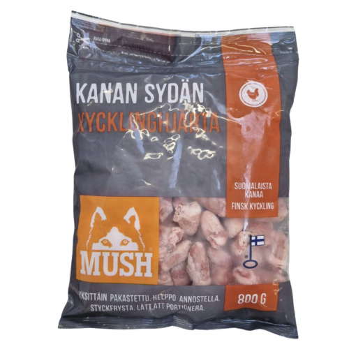 MUSH Basic kyllingehjerter hele 800 gram