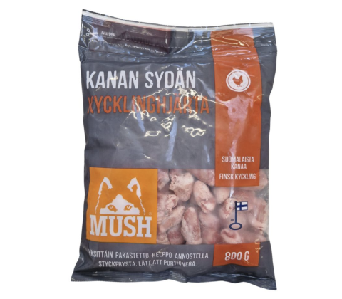 MUSH Basic kyllingehjerter hele 800 gram
