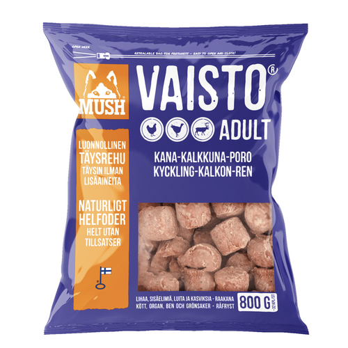 Mush Vaisto Kalkun Kylling Rensdyr Lilla 800 gram