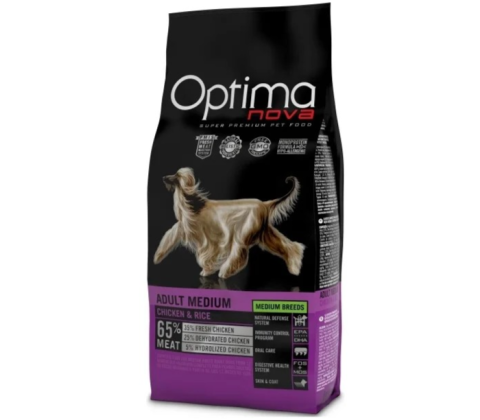 Optima Nova Adult Medium Kylling og ris 12kg