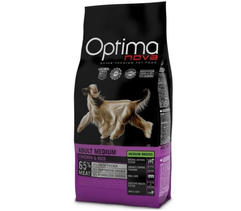 Optima Nova Adult Medium Kylling og ris 12kg