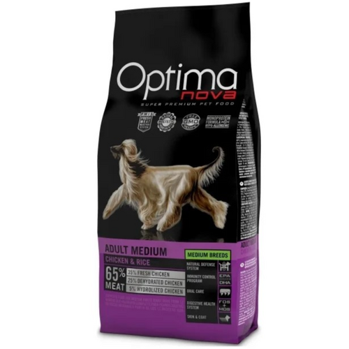 Optima Nova Adult Medium Kylling og ris 12kg