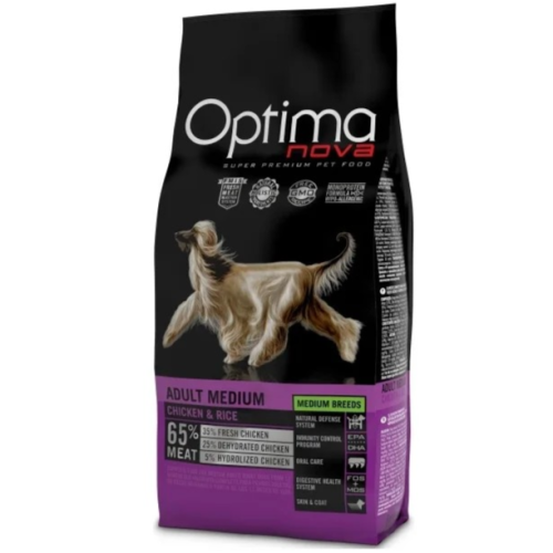 Optima Nova Adult Medium Kylling og ris 12kg