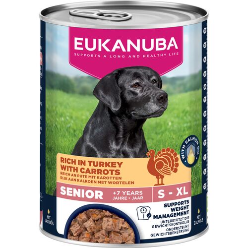 Eukanuba Senior hundevådfoder, kalkun med gulerødder