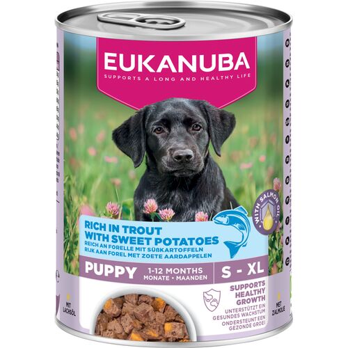Eukanuba Puppy hundevådfoder, ørred med sødkartoffel