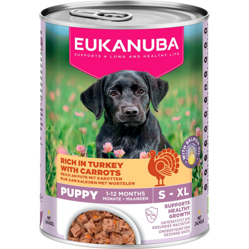 Eukanuba Puppy hundevådfoder, kalkun med gulerødder