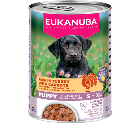 Eukanuba Puppy hundevådfoder, kalkun med gulerødder