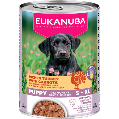 Eukanuba Puppy hundevådfoder, kalkun med gulerødder