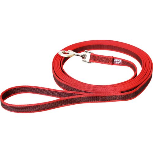Julius K9 Rød/Grå snor med håndtag 20 mm - 3 m