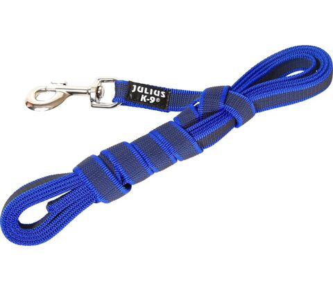 Julius K9 Blå/Grå snor med håndtag 20 mm - 3 m