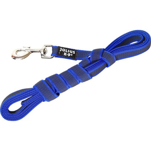 Julius K9 Blå/Grå snor med håndtag 20 mm - 3 m
