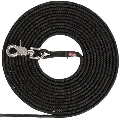 Trixie sporline, quick release, rund 15m sort