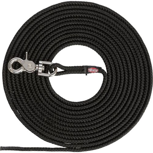 Trixie sporline, quick release, rund 15m sort