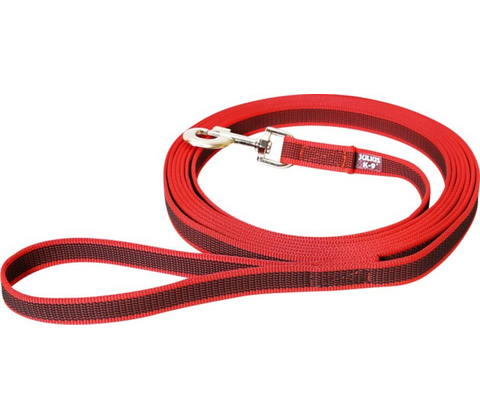 Julius-K9 C&G Super grip line med håndtag, rød 20 mm/5 m