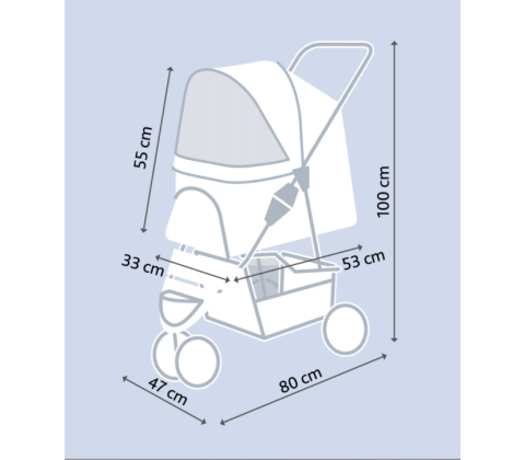 Klapvogn / Buggy til hund - Sort