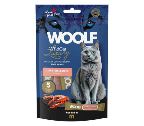 Woolf Wildcat Luxury Cat Cream 5 stk, hummer/blæksprutte
