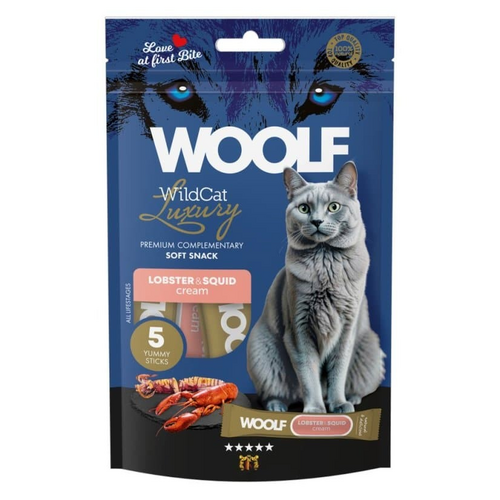 Woolf Wildcat Luxury Cat Cream 5 stk, hummer/blæksprutte